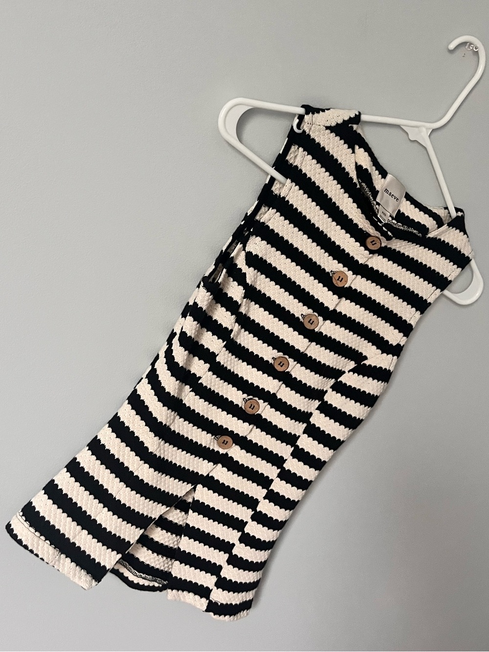 🎉Anthropologie Black & White Striped Knit Button Up Sleeveless Vest Top - Picture 14 of 15